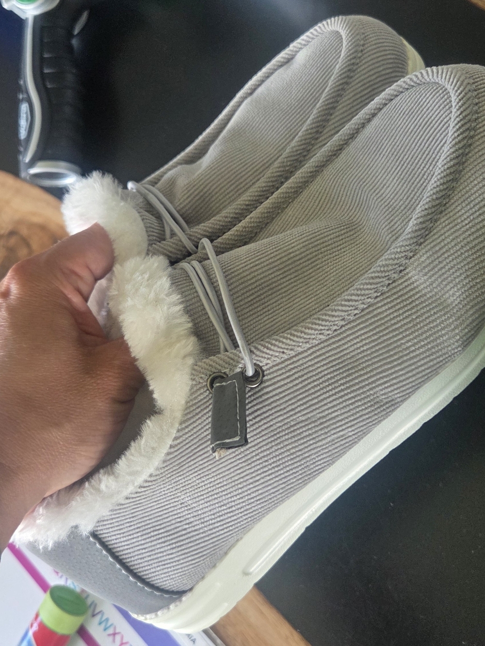 SHEIN Light Gray Fleece-Lined Casual Slip-On Shoes